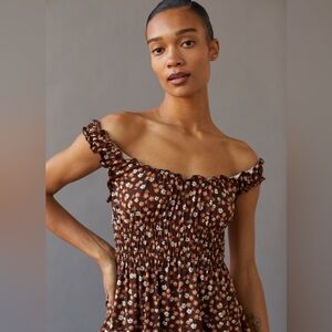 UO Lizzy Smock Floral Mini Dress